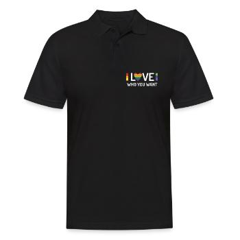 Pride Month - Liebe, wen du willst - Männer Poloshirt - Schwarz - Vorne - Kai (181cm)