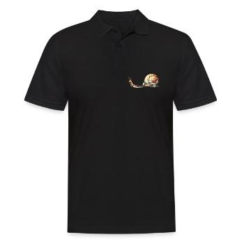 Escargot avec caravane – Le Slow Travel comme art - Polo Homme - noir - Devant - Kai (181cm)