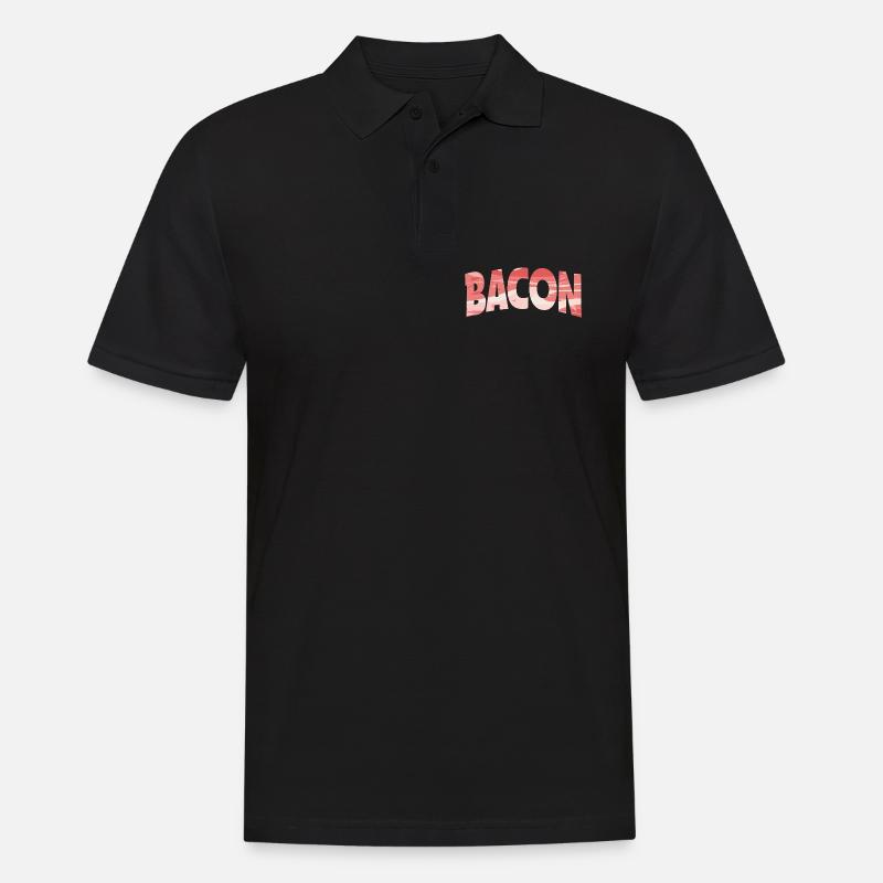 Backward Turned Bacon Illustration - Men's Polo Shirt - black