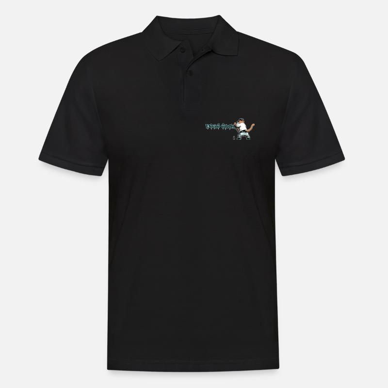 Katze Graffiti Hunde saugen - Männer Poloshirt - Schwarz