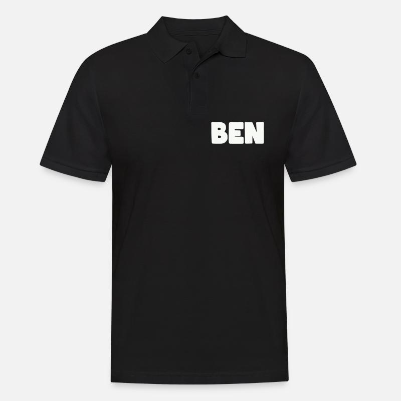 Ben Name - Männer Poloshirt - Schwarz