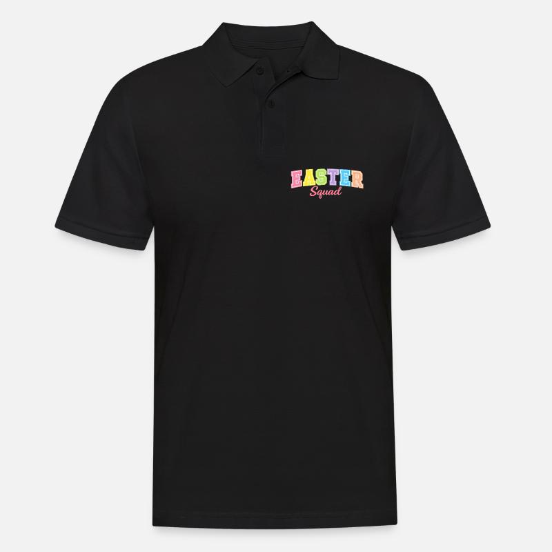 Frohe Ostern Hase Osterhasen Oster - Männer Poloshirt - Schwarz