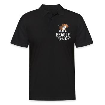 beagle dad - papa - Vater - Männer Poloshirt - Schwarz - Vorne - Kai (181cm)