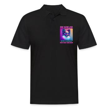 Hunde Spruch Papillon Design für Hundeliebhaber - Männer Poloshirt - Schwarz - Vorne - Kai (181cm)