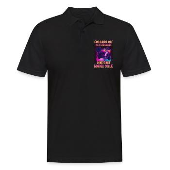 Hunde Spruch Border Collie Design - Männer Poloshirt - Schwarz - Vorne - Kai (181cm)