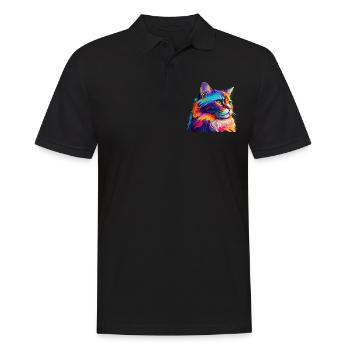 Amoureux des chats Cool Cat Design Cat Mama - Polo Homme - noir - Devant - Kai (181cm)