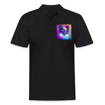 Hunde Spruch Papillon Design für Hundeliebhaber - Männer Poloshirt - Schwarz - Vorne - Kai (181cm)