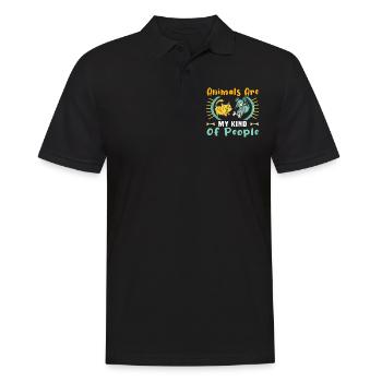 Hunderettungs Designs Für Tierrechtsaktivisten - Männer Poloshirt - Schwarz - Vorne - Kai (181cm)