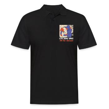 Hunderettungs Designs Für Tierrechtsaktivisten - Männer Poloshirt - Schwarz - Vorne - Kai (181cm)