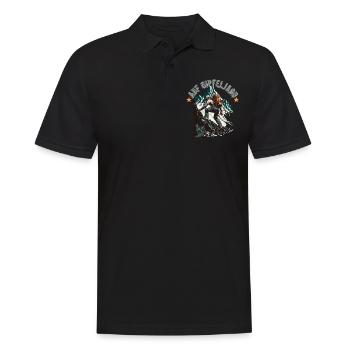 Hiker design for mountaineers and climbers - Men's Polo Shirt - black - Front - Kai (181cm)