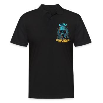 SciFi umd Außerirdische Aliens und Ufo Fan - Männer Poloshirt - Schwarz - Vorne - Kai (181cm)