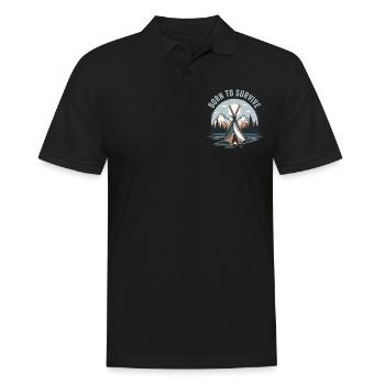 Bushcrafting en plein air né pour survivre - Polo Homme - noir - Devant - Kai (181cm)