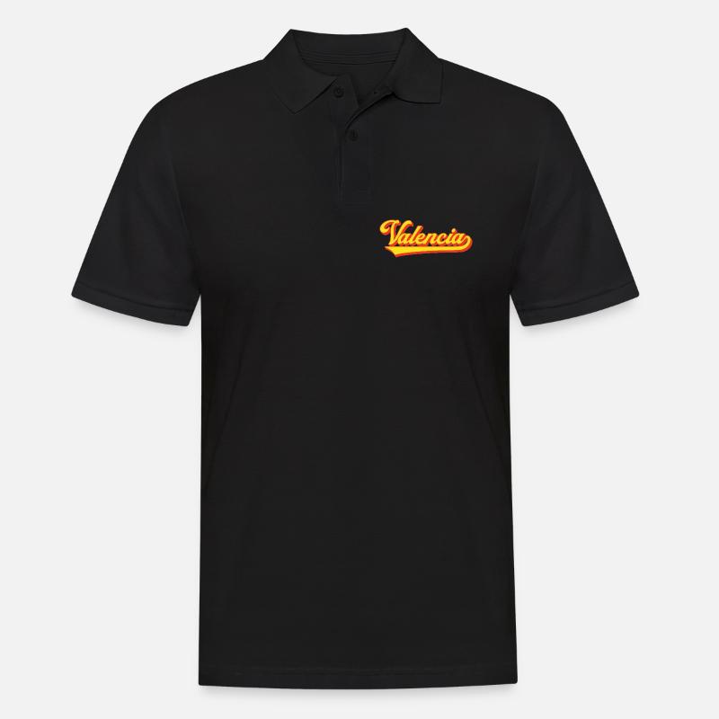 Valencia Script Logo - Men's Polo Shirt - black