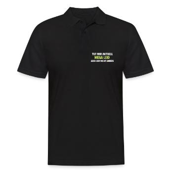 Mega Leid Typografie Schriftzug - Männer Poloshirt - Schwarz - Vorne - Kai (181cm)