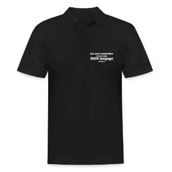 les sous-entendus ne sont pas mon language - Polo Homme - noir - Devant - Kai (181cm)