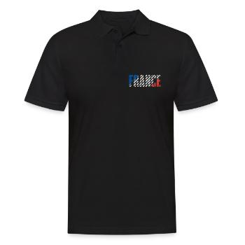 Frankreich Flagge Distressed Typografie - Männer Poloshirt - Schwarz - Vorne - Kai (181cm)