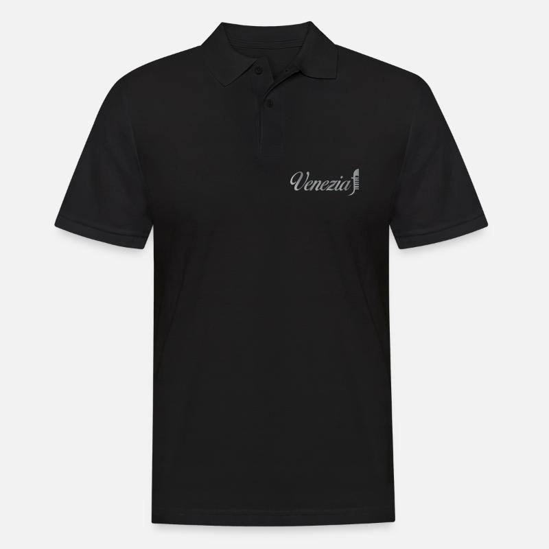 Venezia Script Metallic - Men's Polo Shirt - black