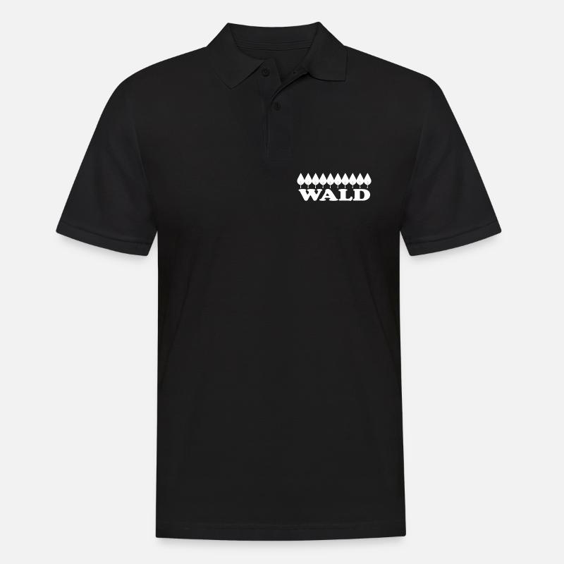 WALD - Männer Poloshirt - Schwarz