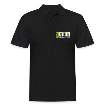 Tennis: Wesentliches Element: Lustige Chemie. - Männer Poloshirt - Schwarz - Vorne - Kai (181cm)