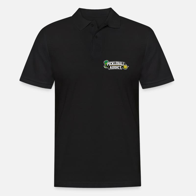 Pickleball Addict Logo - Männer Poloshirt - Schwarz