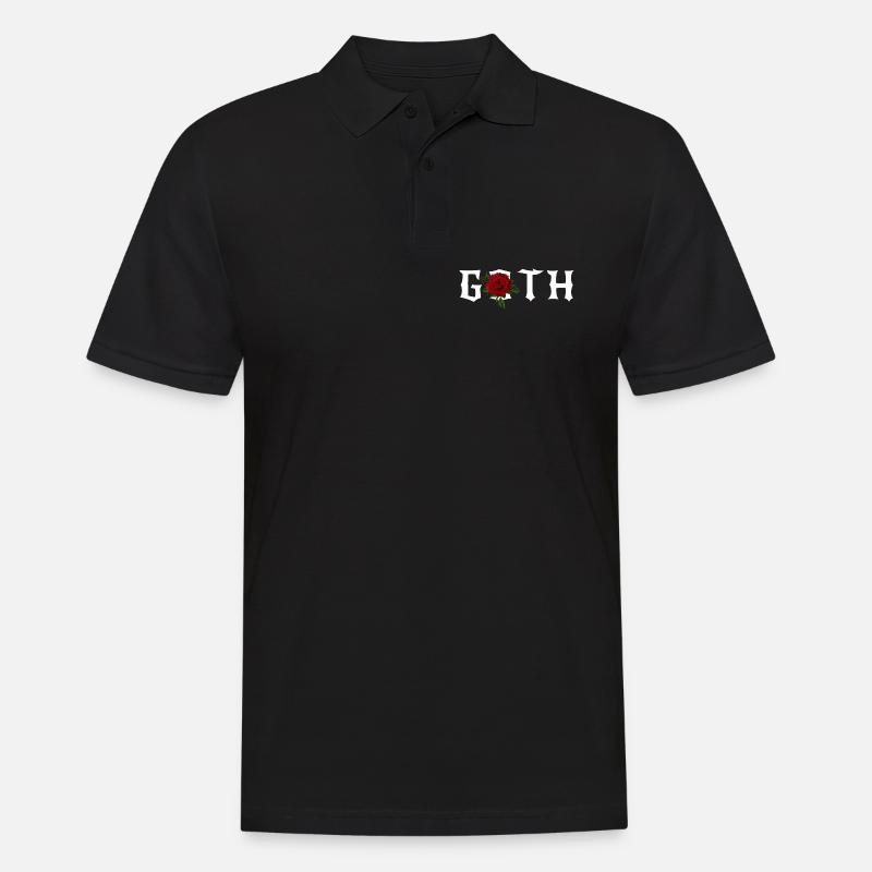 Gothic, Gothic-Thema mit roter Rose - Männer Poloshirt - Schwarz