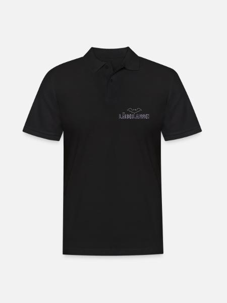 Lila Bat Neon Schriftdesign - Männer Poloshirt - Schwarz