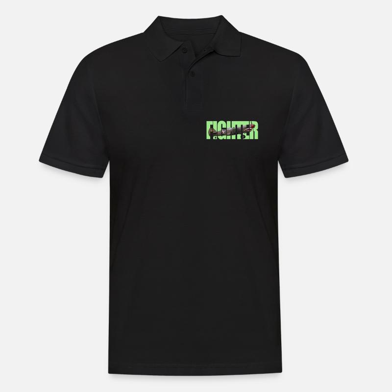 Fighter P-40 Warhawk - Männer Poloshirt - Schwarz