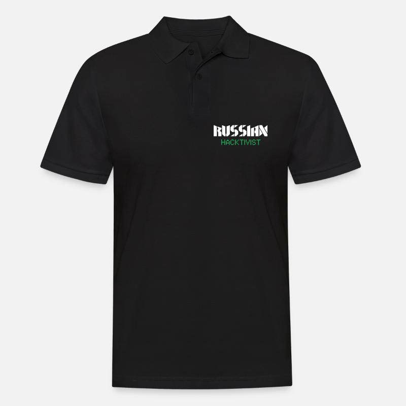Russian Hacktivist Cyber Security Design - Men's Polo Shirt - black