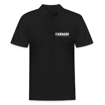 Fliesenleger Design - Männer Poloshirt - Schwarz - Vorne - Kai (181cm)