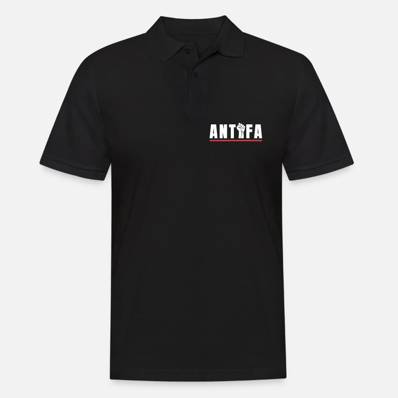 Antifa Protestfaust Antifaschistisches Statement - Männer Poloshirt - Schwarz