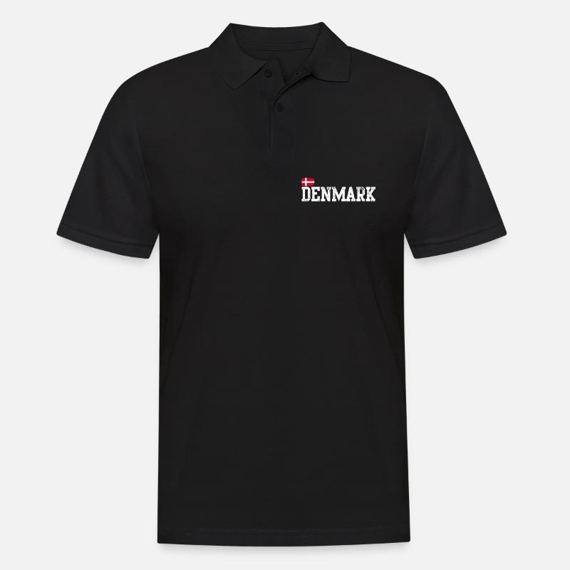 Denmark Pride Schablone - Männer Poloshirt - Schwarz