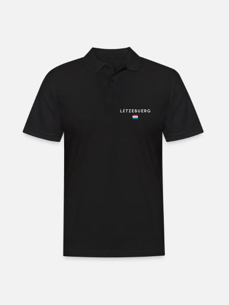 Drapeau du Luxembourg, fierté luxembourgeoise - Polo Homme - noir