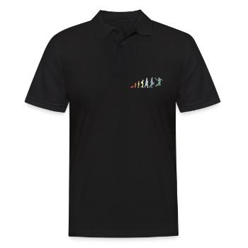 Évolution du handball vintage - Polo Homme - noir - Devant - Kai (181cm)