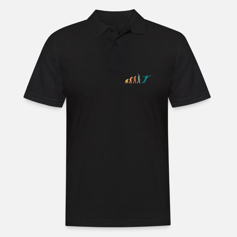 Evolution Retro Fechten - Männer Poloshirt - Schwarz