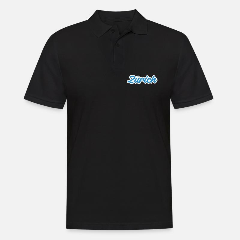 Zürich Script Blau Skyline - Männer Poloshirt - Schwarz
