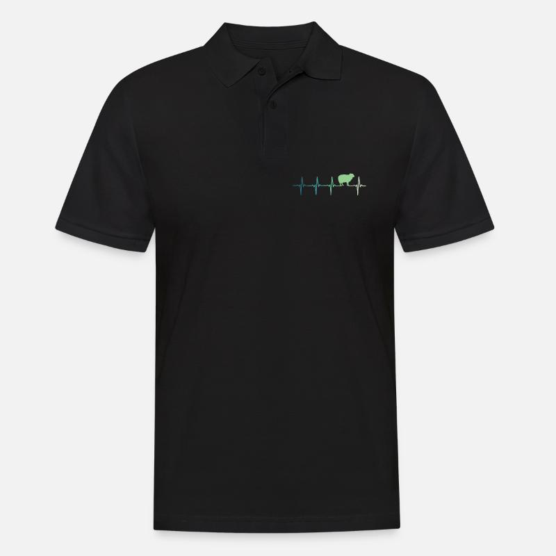 Schafsherzschlag Schaf, Schaf, Schaf - Männer Poloshirt - Schwarz