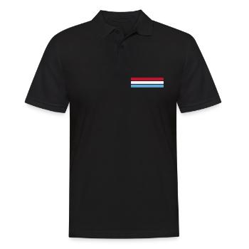 Luxembourg Flag Minimal - Flag Fan Stripe Desi - Men's Polo Shirt - black - Front - Kai (181cm)