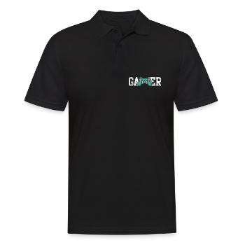 Gamer Glyphs Controller Tee - Men's Polo Shirt - black - Front - Kai (181cm)