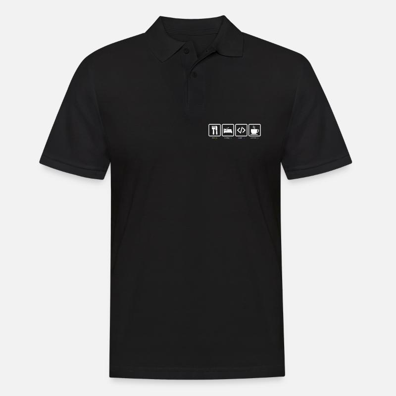 Eat Sleep Code Kaffee - Männer Poloshirt - Schwarz