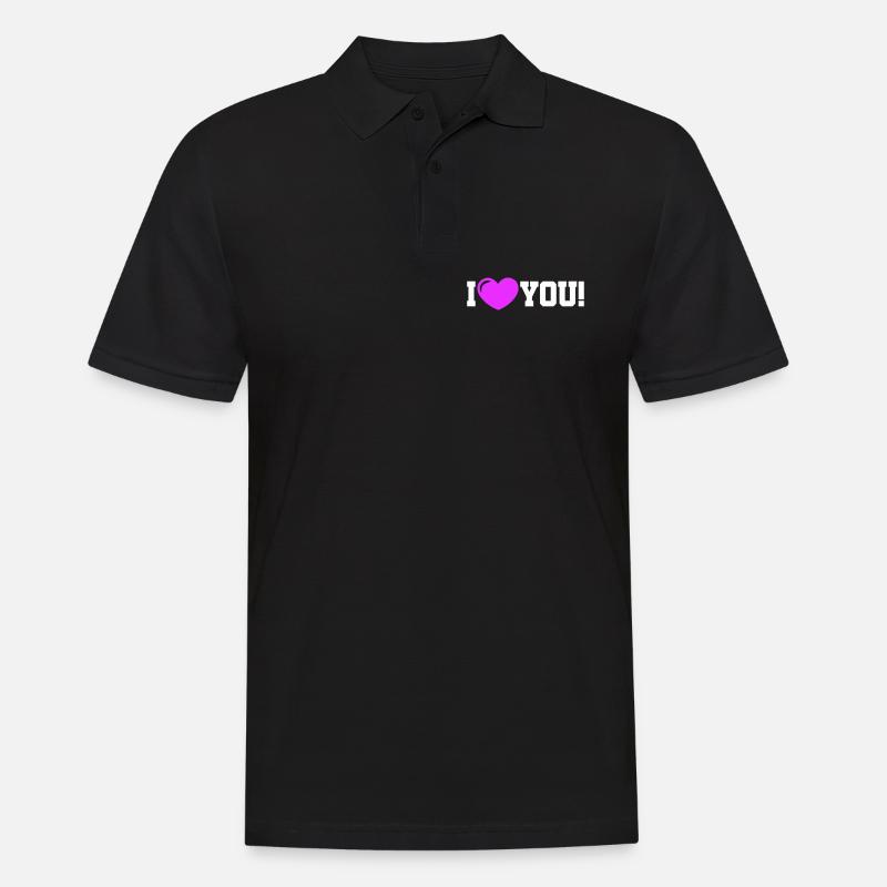Je t’aime - Ich Liebe Dich - Polo Homme - noir