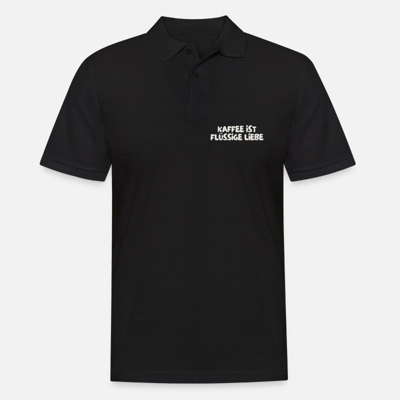 Kaffee ist flüssige Liebe - Männer Poloshirt - Schwarz