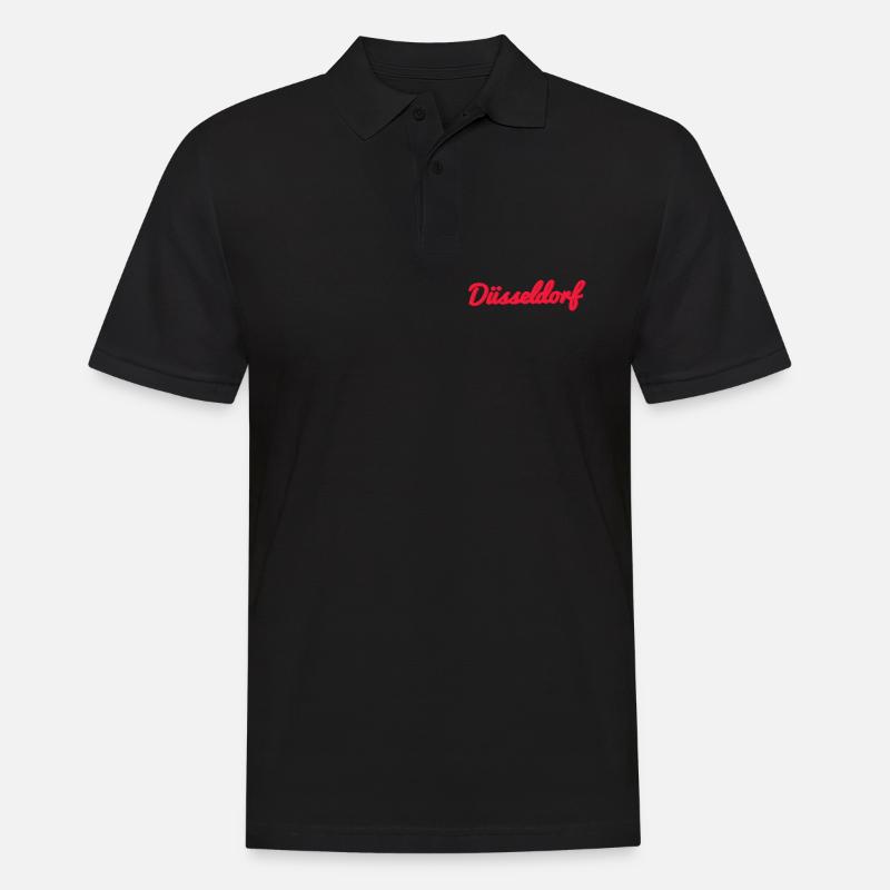 Düsseldorf Script Stadtlogo - Männer Poloshirt - Schwarz