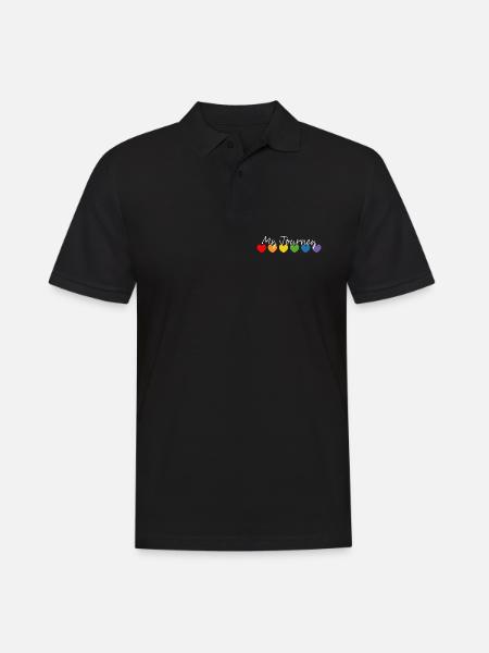 Rainbow heart my journey white - Men's Polo Shirt - black