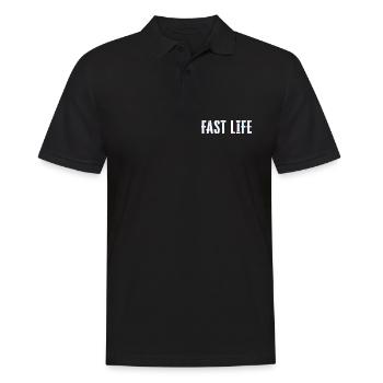 Fast Life - Männer Poloshirt - Schwarz - Vorne - Kai (181cm)