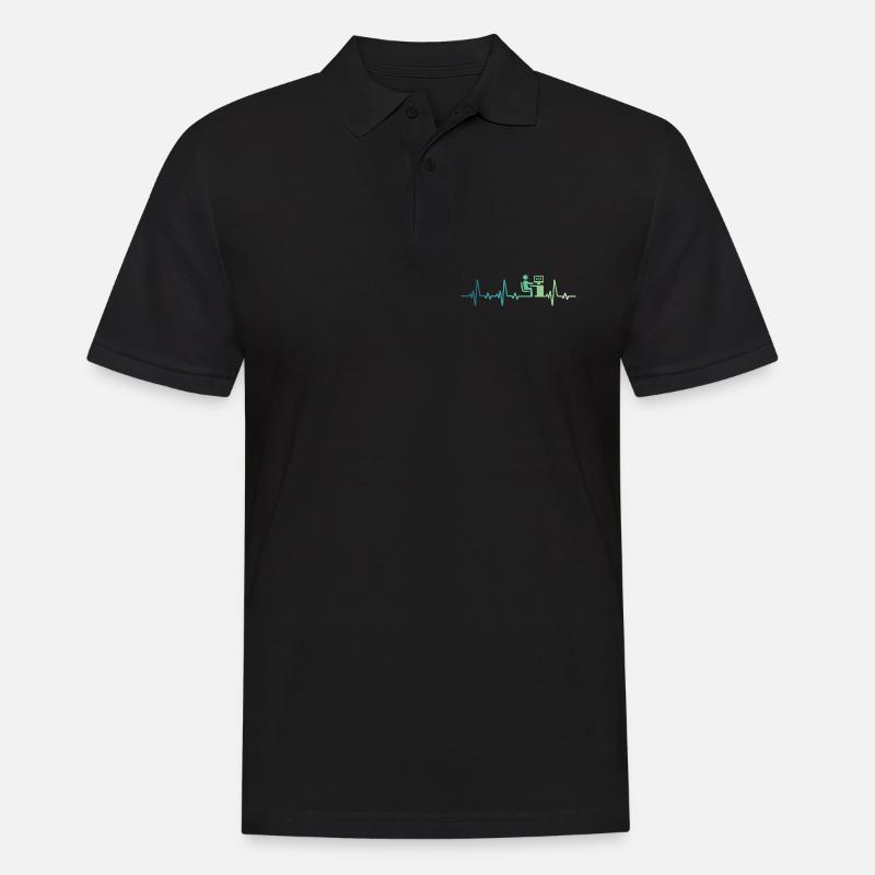Heartbeat Programmer Developer - Men's Polo Shirt - black