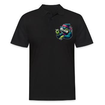 Cool Iguana Rocker - Men's Polo Shirt - black - Front - Kai (181cm)