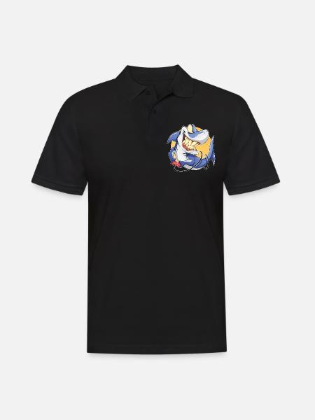 Gaming Gamer Shark - Men's Polo Shirt - black