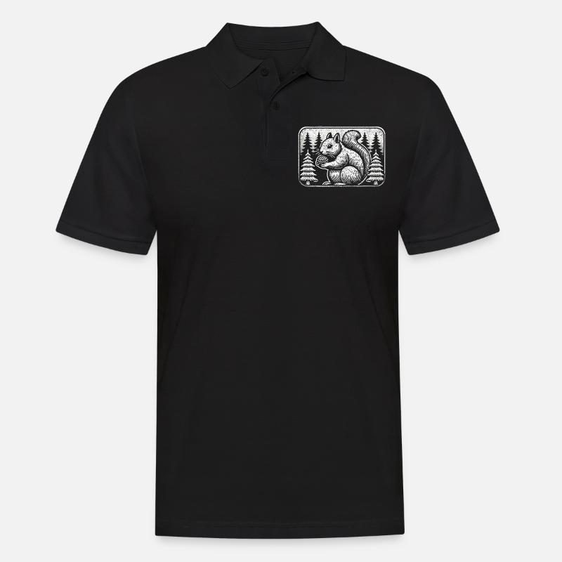 Eichhörnchen - Männer Poloshirt - Schwarz