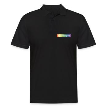 LOVE IS LOVE - Men's Polo Shirt - black - Front - Kai (181cm)