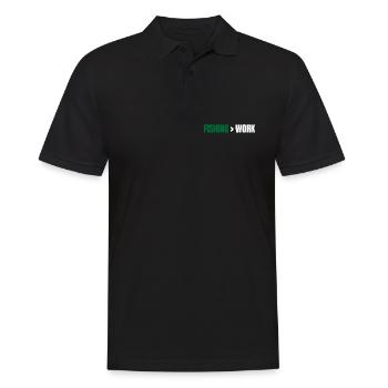Fishing Greater Than Work – Angeln Design - Men's Polo Shirt - black - Front - Kai (181cm)